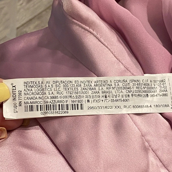 New! ZARA Satin Wrap Dress Blush Pink nwt 16639 - Picture 14 of 15